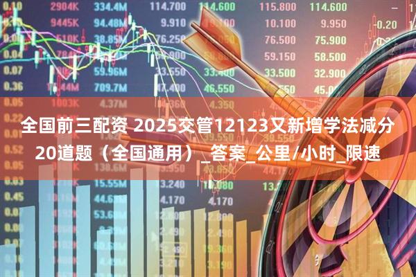 全国前三配资 2025交管12123又新增学法减分20道题（全国通用）_答案_公里/小时_限速